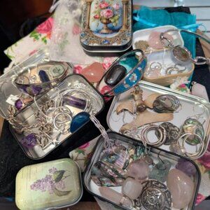 Sterling Silver, gems, ancient coins mystery treasure chest- size large